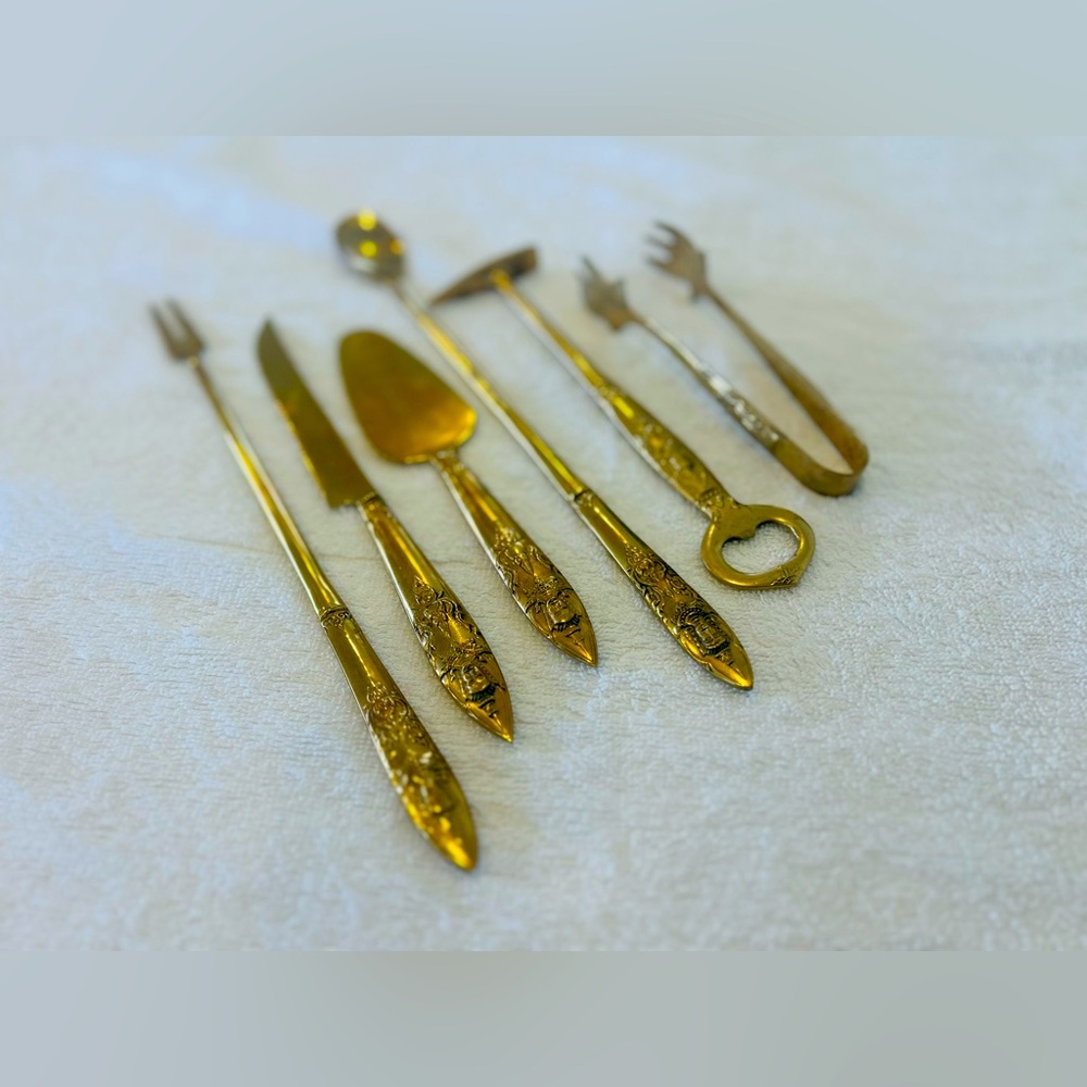 J Q Made In Siam Bar Utensil Set Brass Thailand Sitting Buddha